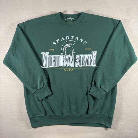 American Vintage Other - Vintage Michigan State Spartans Sweatshirt Mens XL Green Graphic Pullover 90s